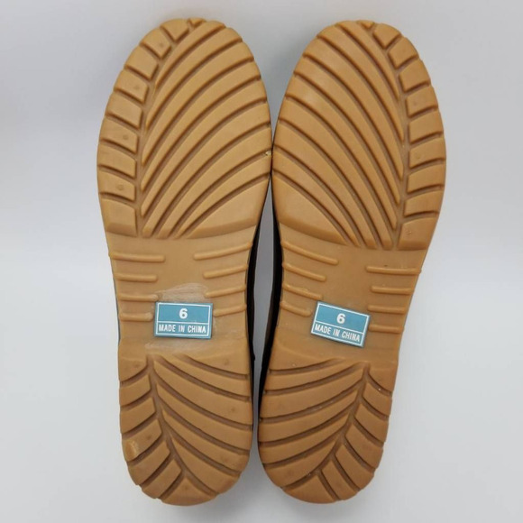 Nine West Duck Boot O-Brynadn Brown Black Lace Up Rubber Padded Collar Size 6M - Picture 9 of 12